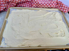 Rhubarb sheet cake 